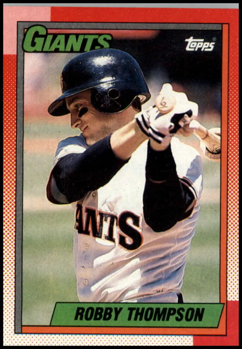 Robby Thompson baseball card in batting stance, San Francisco Giants white uniform