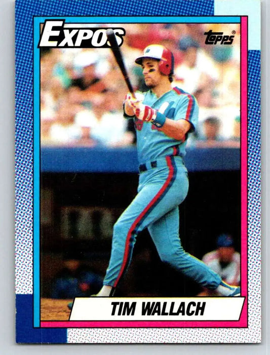 1990 Topps #370 Tim Wallach Montreal Expos baseball card in light blue uniform