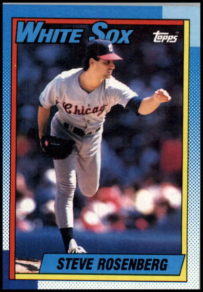1990 Topps #379 Steve Rosenberg mid-delivery for Chicago White Sox baseball card