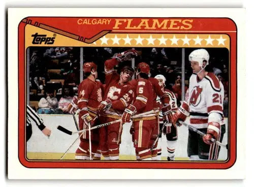 Calgary Flames hockey card with original gloss from 1990 Topps series