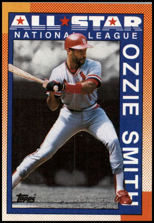 Ozzie Smith batting stance on 1990 Topps #400 St. Louis Cardinals baseball card
