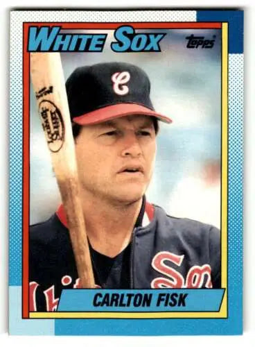Carlton Fisk Chicago White Sox baseball card with original gloss from 1990 Topps