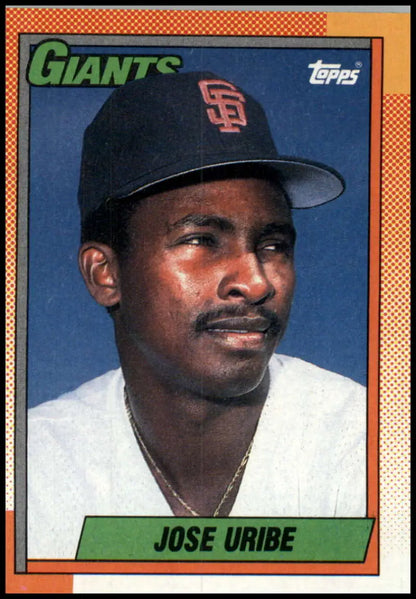 1990 Topps #472 Jose Uribe San Francisco Giants Baseball Card in NM-MT condition
