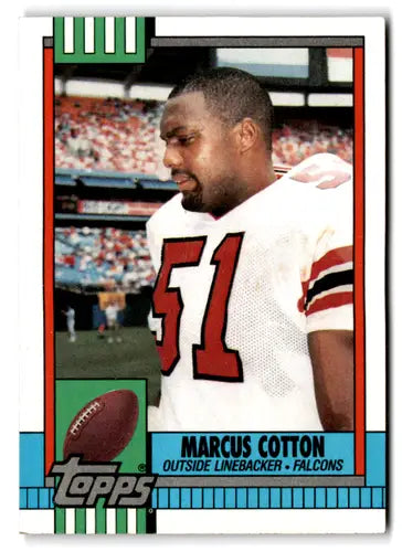 Original gloss Marcus Cotton football card featuring Falcons in near mint condition