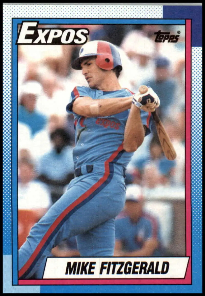 1990 Topps #484 Mike Fitzgerald Baseball Card featuring Montreal Expos design