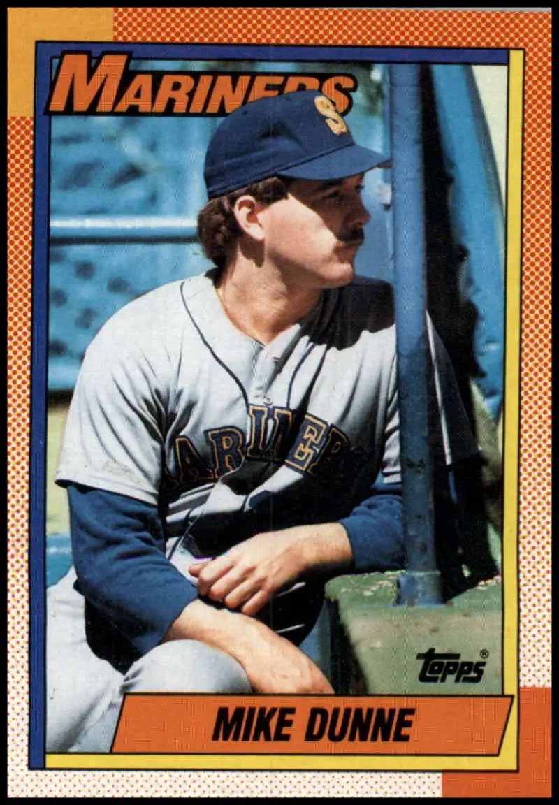 1990 Topps #522 Mike Dunne NM-MT baseball card with orange border for Seattle Mariners