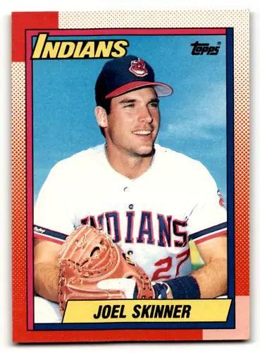Joel Skinner baseball card with original gloss from 1990 Topps #54 Indians