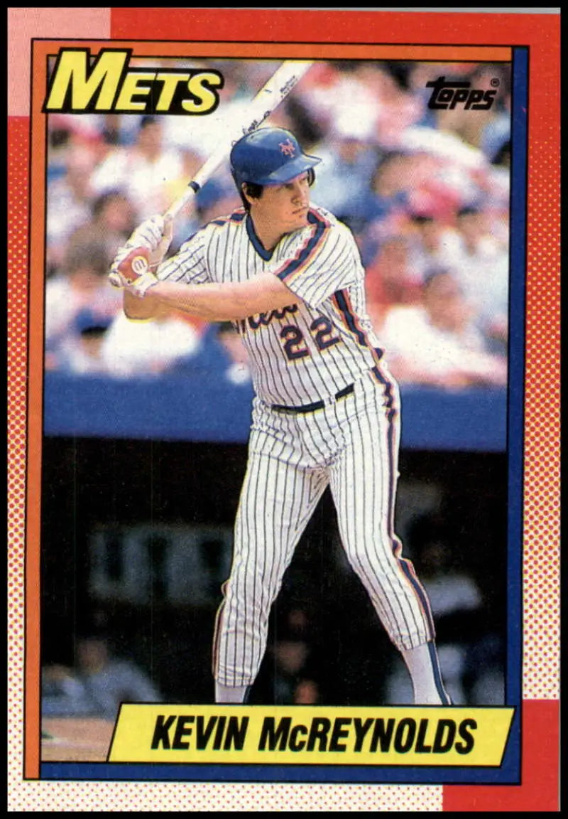 1990 Topps #545 Kevin McReynolds baseball card of New York Mets player at bat