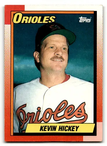 Original gloss Kevin Hickey baseball card from 1990 Topps #546 Orioles ID 56620