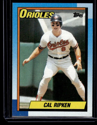 1990 Topps Cal Ripken Baltimore Orioles baseball card in white home uniform