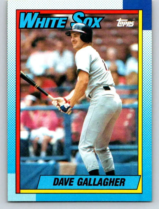1990 Topps #612 Dave Gallagher at bat for the Chicago White Sox baseball card