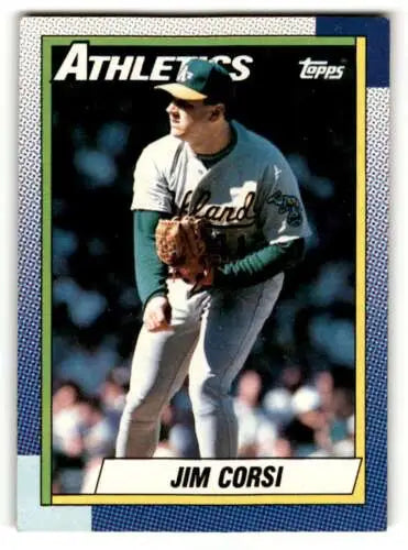 1990 Topps #623 Jim Corsi Oakland Athletics Baseball Card original gloss condition