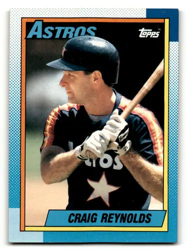 Craig Reynolds baseball card with original gloss from 1990 Topps #637 Astros