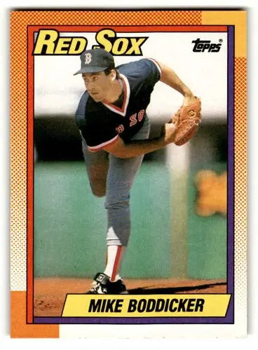 Original gloss Mike Boddicker Boston Red Sox baseball card from 1990 Topps #652