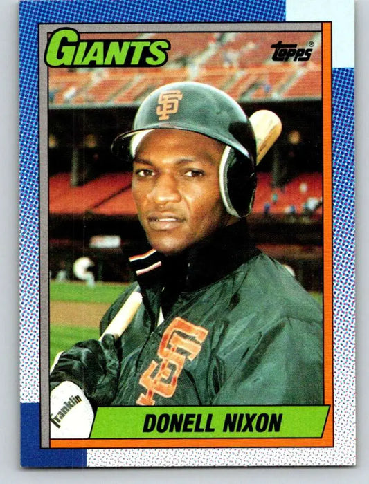 1990 Topps baseball card of Donell Nixon in San Francisco Giants gear