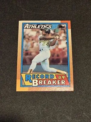 1989 Topps Rickey Henderson baseball card featuring Rickey Henderson in pristine condition