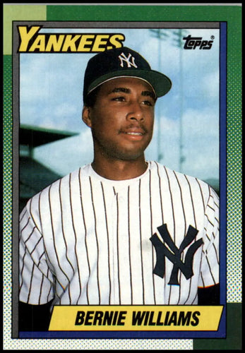1991 Topps Bernie Williams baseball card featuring New York Yankees rookie memorabilia