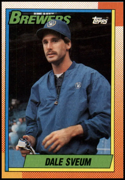 1990 Topps Baseball Card of Dale Sveum in Milwaukee Brewers Team Jacket