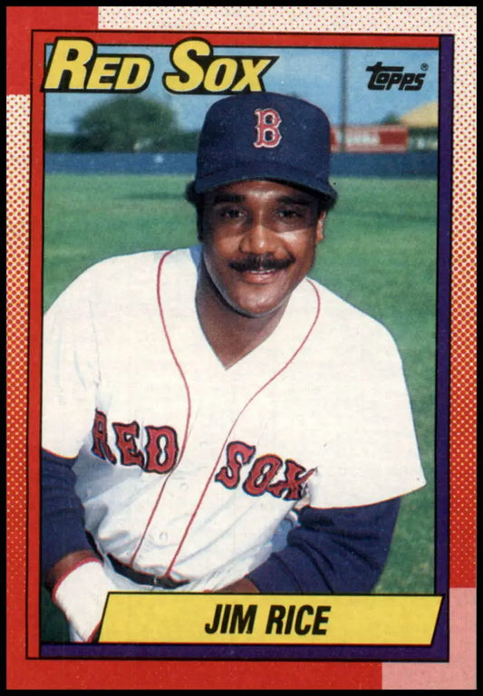 1990 Topps Jim Rice NM-MT Boston Red Sox Baseball Card in home uniform