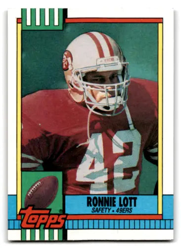 1990 Topps #9 Ronnie Lott football card in original gloss, Near Mint 49ers collectible