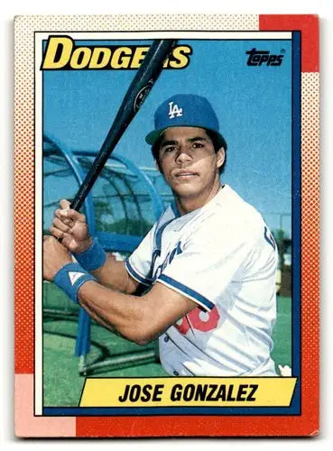 Jose Gonzalez Los Angeles Dodgers baseball card from 1990 Topps series