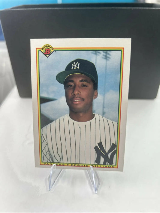 1990 Topps Bernie Williams rookie RC Bowman baseball card for Bernie Williams rookie collection