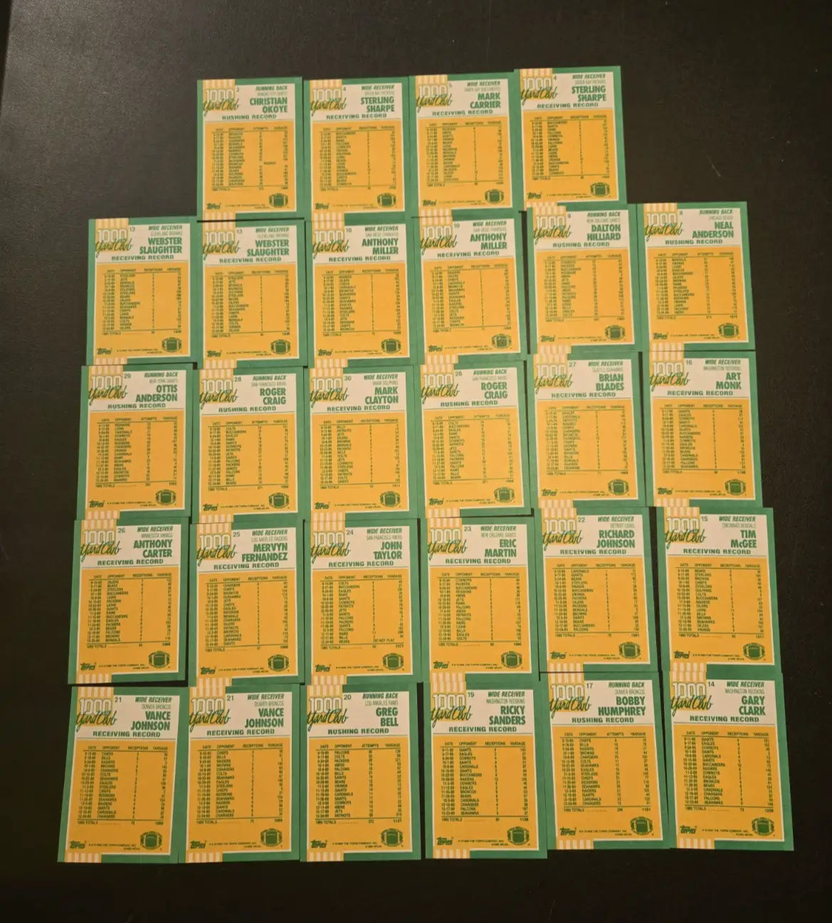 Vintage Topps Football 1990 Yard Club NFL Stars collectible cards in original packaging