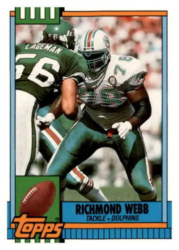 1990 Topps Traded #43T Richmond Webb EX/NM Dolphins football card with original gloss