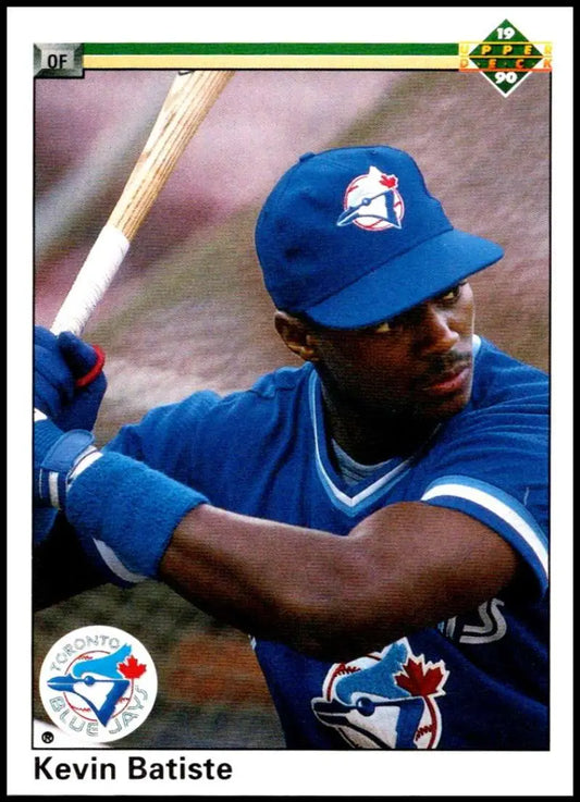 Kevin Batiste in Toronto Blue Jays uniform holding a bat on baseball card