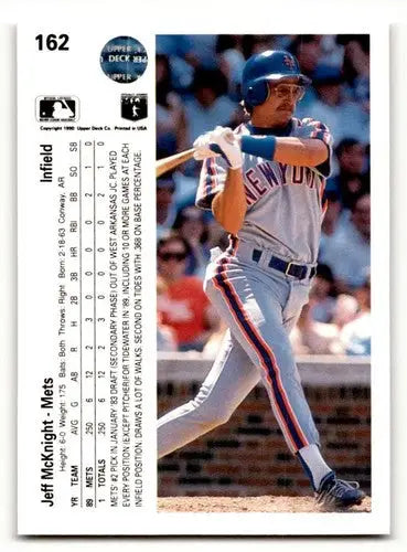 Jeff McKnight Mets baseball card from 1990 Upper Deck series, EX/N condition