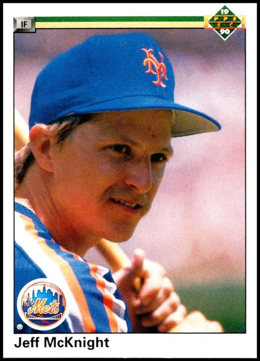 Jeff McKnight in New York Mets uniform featured on a baseball card