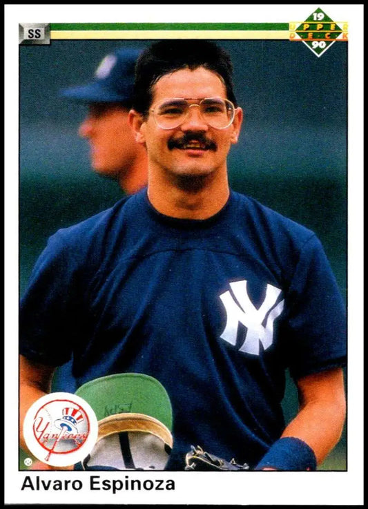 Alvaro Espinoza in New York Yankees uniform on a baseball card image