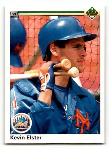 1990 Upper Deck Kevin Elster Mets baseball card with original gloss from Mets baseball cards collection