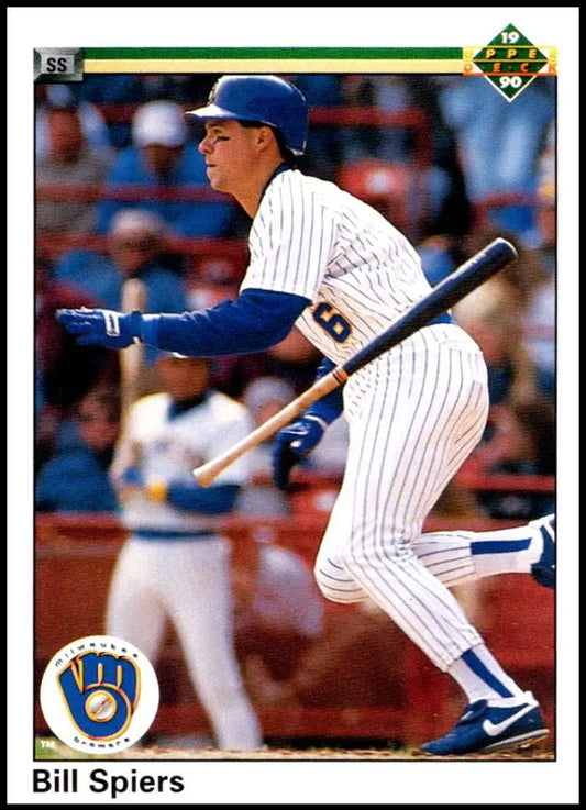 Baseball player in Milwaukee Brewers uniform ready to swing bat on Milwaukee Brewers baseball card