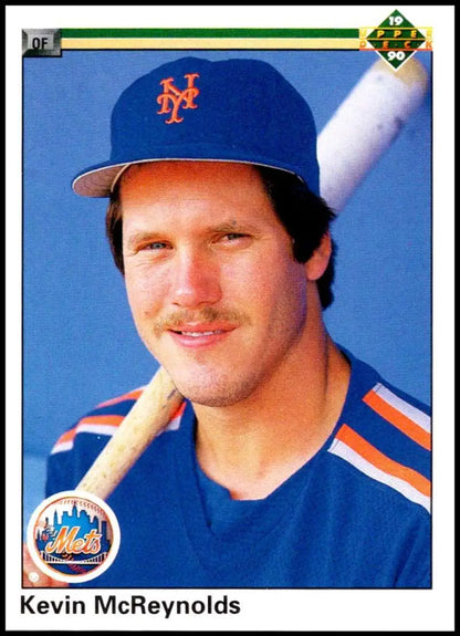Kevin McReynolds in New York Mets uniform on 1990 Upper Deck baseball card