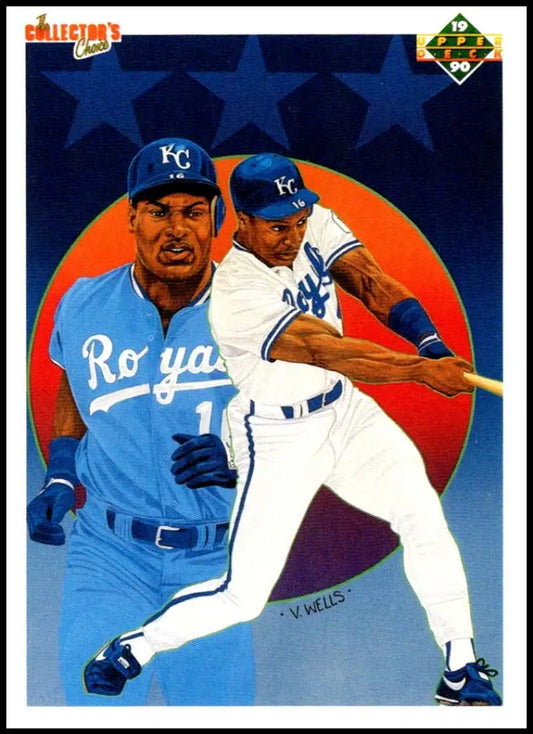 Kansas City Royals player Bo Jackson on 1990 Upper Deck baseball card in powder blue and white