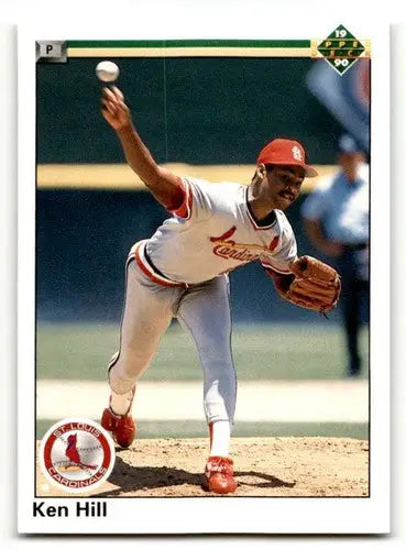 Original gloss Ken Hill baseball card from 1990 Upper Deck St. Louis Cardinals