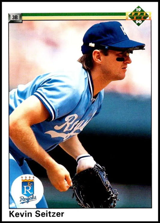Kansas City Royals player Kevin Seitzer in light blue uniform and navy cap