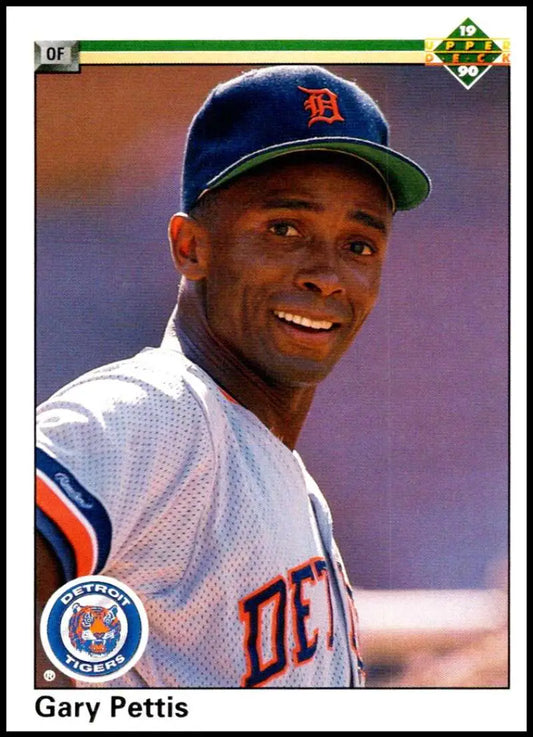 Gary Pettis in a Detroit Tigers home uniform on a baseball card