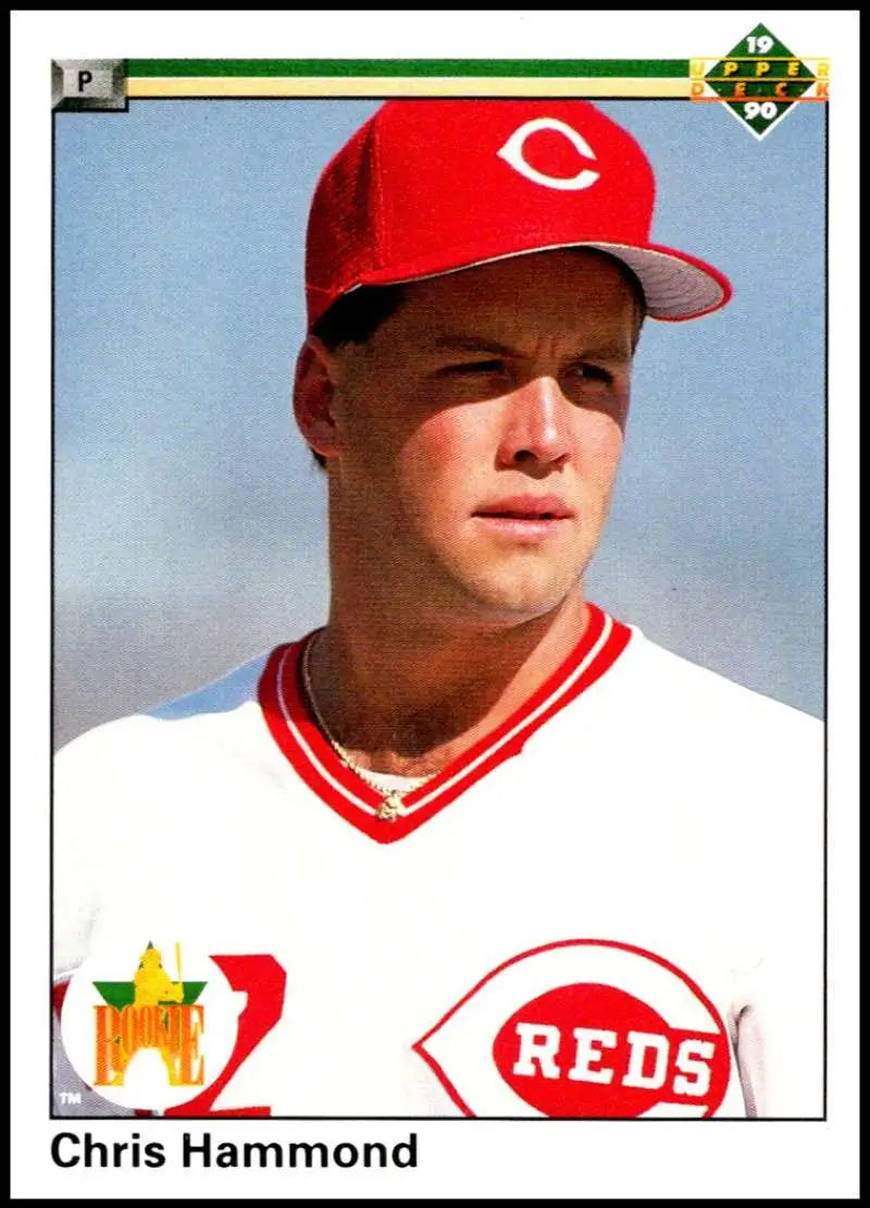 Chris Hammond in Cincinnati Reds uniform and cap on 1990 Upper Deck rookie card