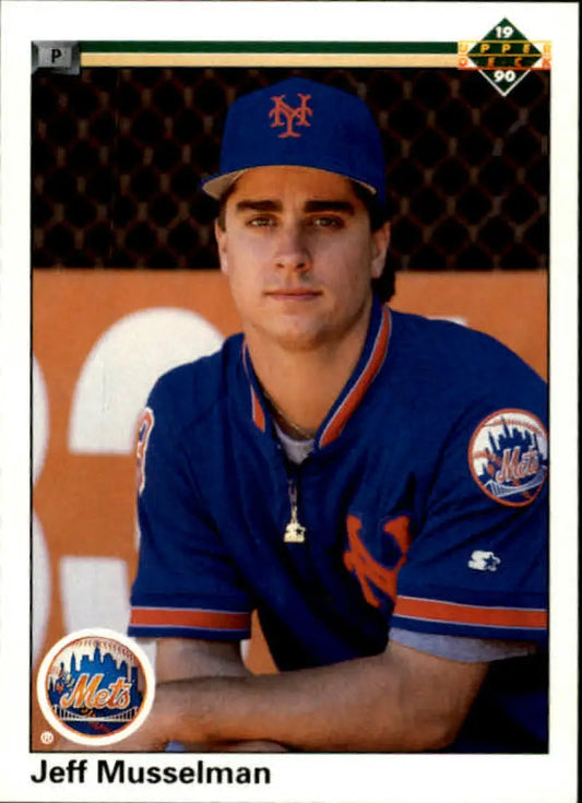 Jeff Musselman in New York Mets uniform on 1990 Upper Deck baseball card
