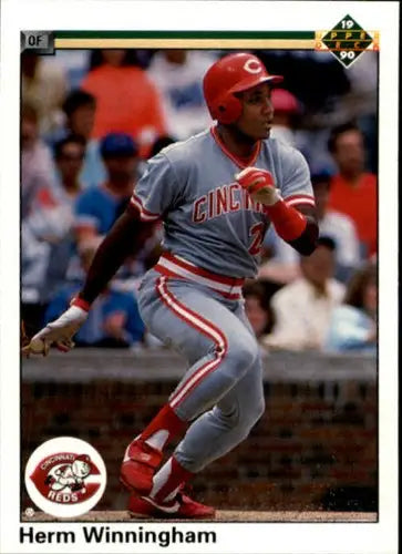 Herm Winningham baseball card from 1990 Upper Deck with original gloss and vibrant colors