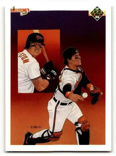 Original gloss baseball card featuring Tettleton Baltimore Orioles from Upper Deck series