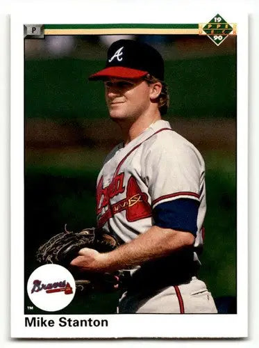 Vintage Mike Stanton Atlanta Braves baseball card with original gloss from 1990 Upper Deck