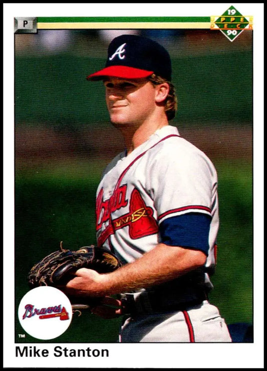Mike Stanton in Atlanta Braves uniform on 1990 Upper Deck rookie baseball card