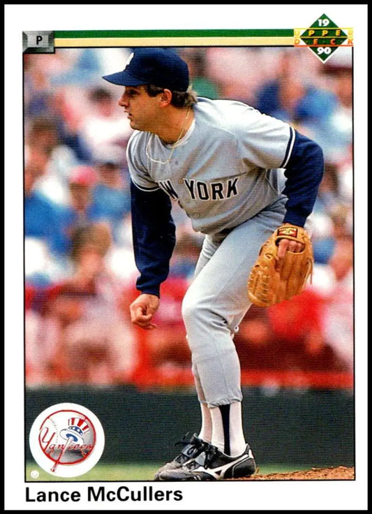 Lance McCullers in New York Yankees uniform ready to pitch on Upper Deck baseball card