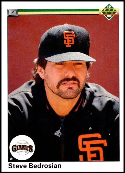Baseball card of Steve Bedrosian from the San Francisco Giants with black cap