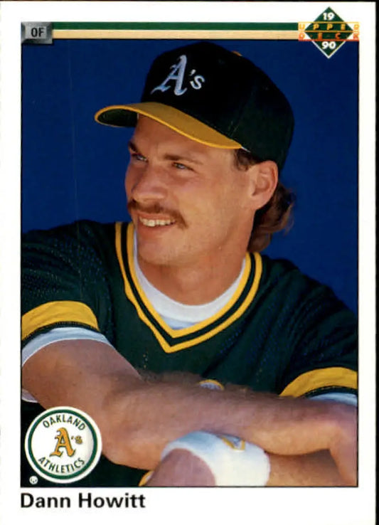 Baseball card featuring Dann Howitt, Rookie Oakland Athletics in green and yellow uniform