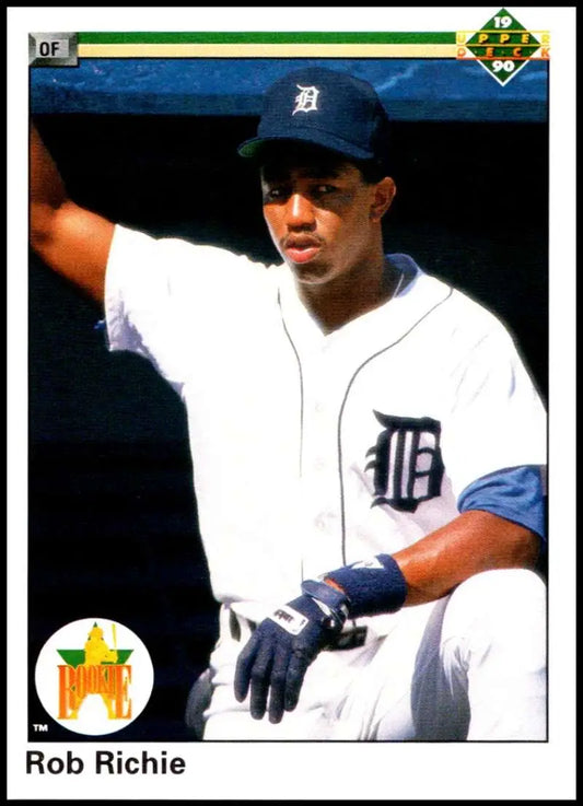 Rob Richie in Detroit Tigers uniform featured on 1990 Upper Deck baseball card