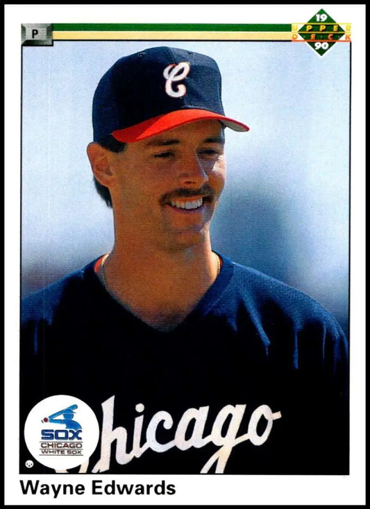 Wayne Edwards in Chicago White Sox uniform on 1990 baseball card